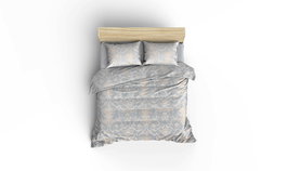 L'essentiel linge de maison Conjunto de doble piqué Azul y blanco